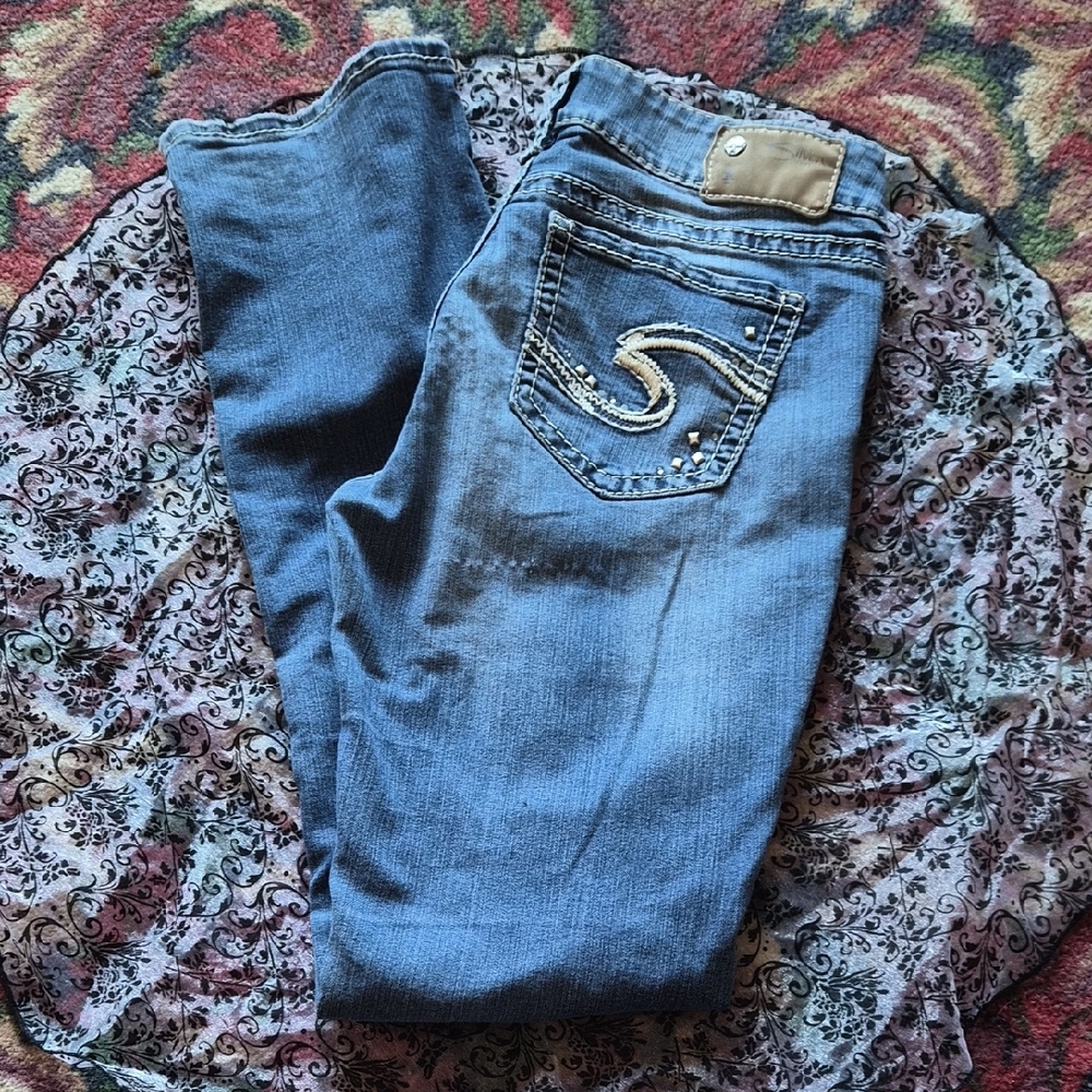 Silver Suki Super Stretch Mid Rise Slim Boot Jeans Size 28/33